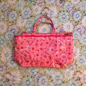 - mezzo piano allover fruit print vinyl travel bag - y2k / 2000’s